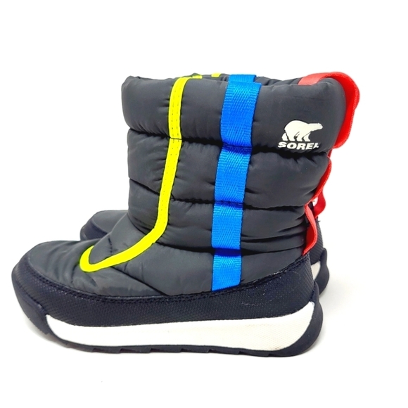 Sorel Other - Sorel Children's Whitney II Puffy Mid Boot Winter Snow Black Yellow Kids Size 12